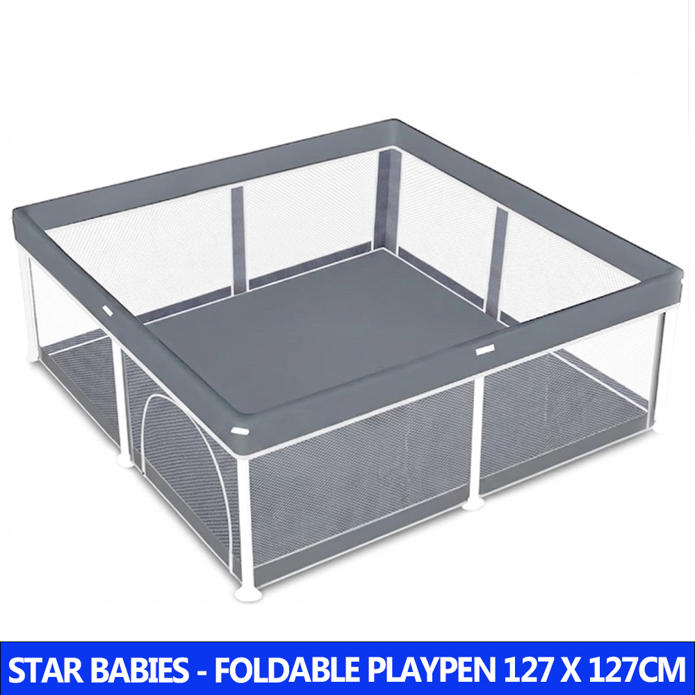 Star Babies - Folding Baby Playpen - Dark Grey