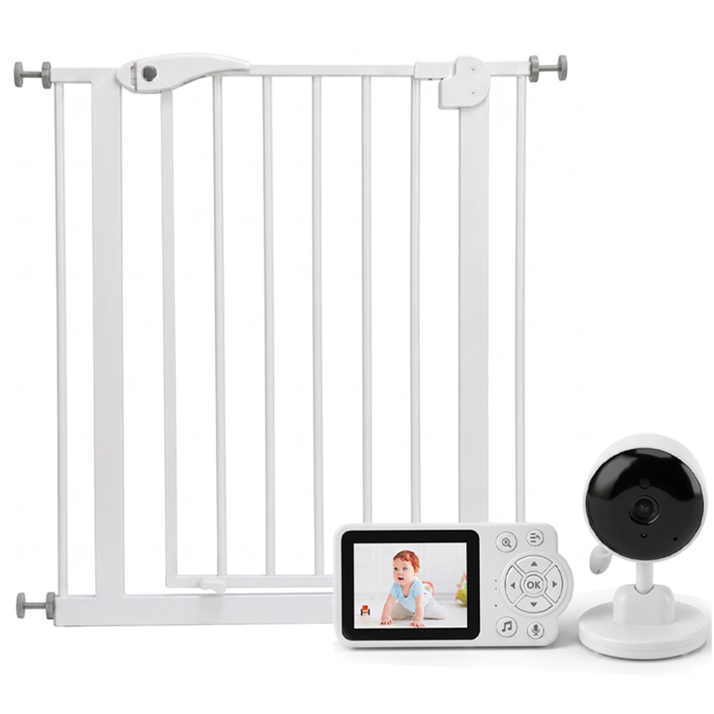Star Babies - Baby Safety Gate & Baby Monitor Camera Set - White