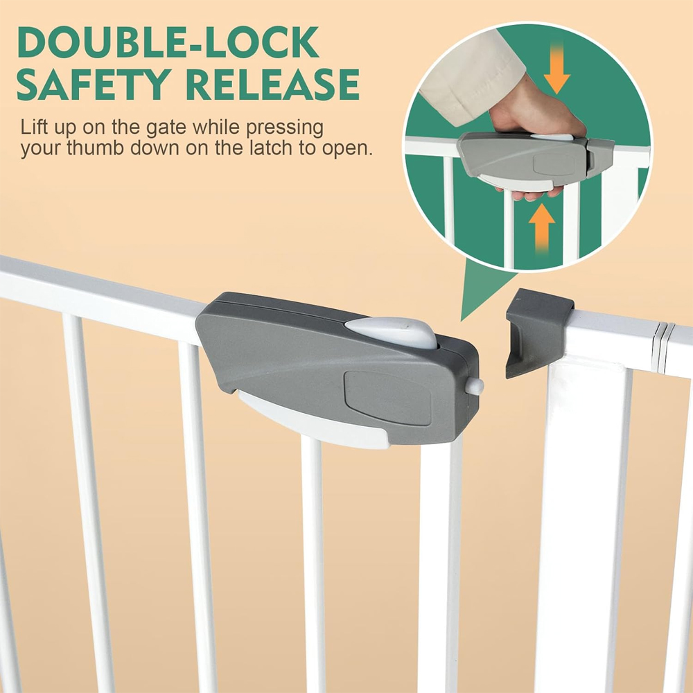 Star Babies - HD Wireless Baby Monitor, Screen And Auto Close Baby Safety Gate - 75-84 cm - White