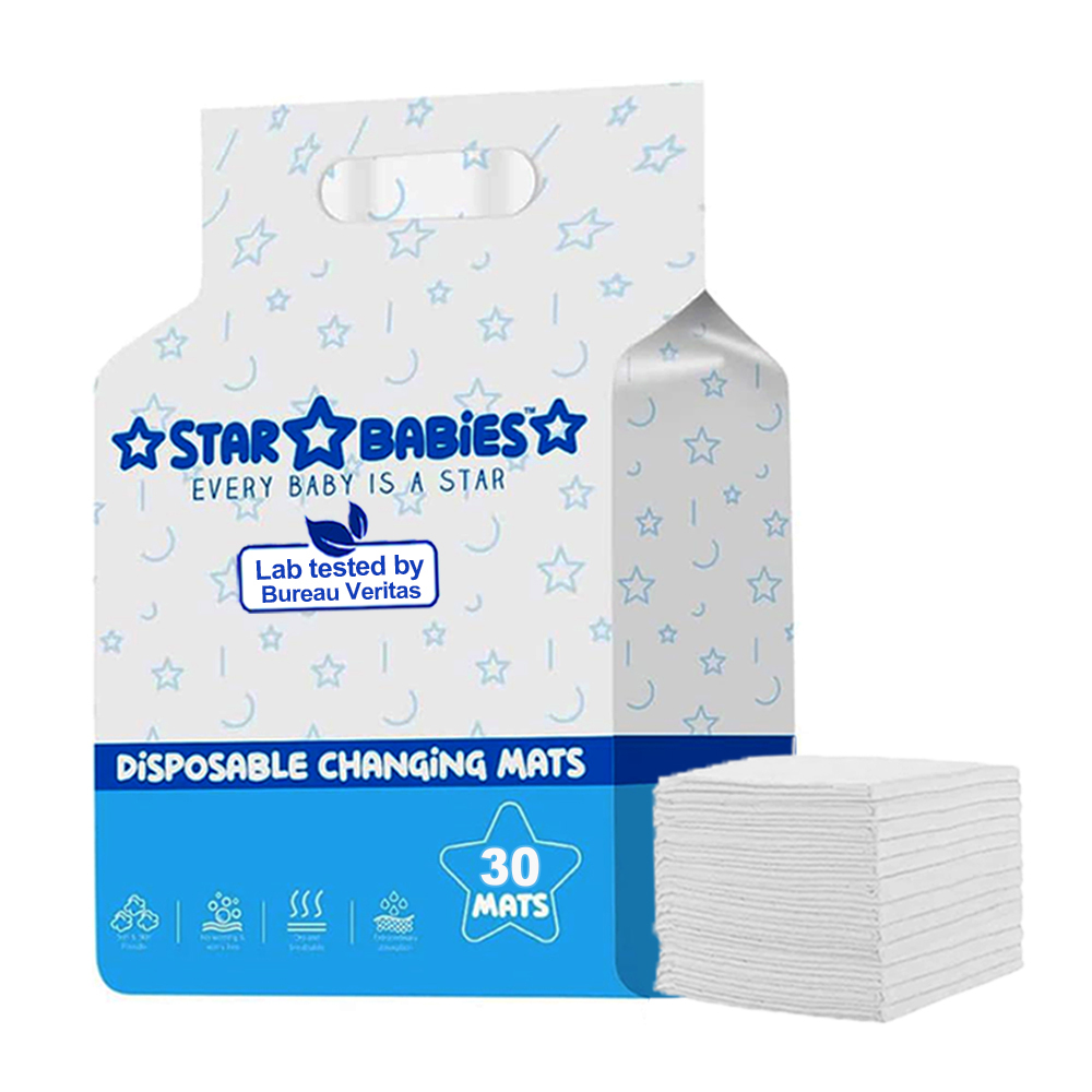Star Babies - Disposable Changing Mats - 30 Pcs - White