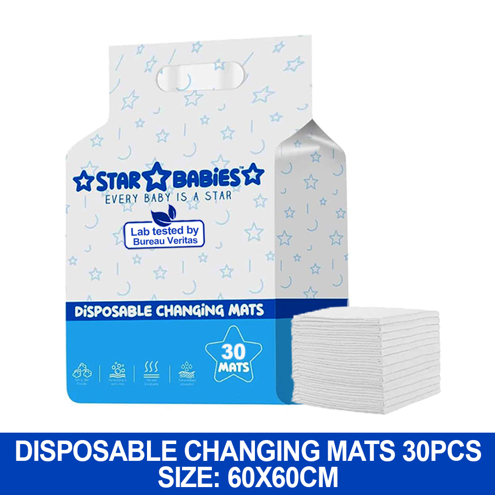 Star Babies - Disposable Changing Mats - 30 Pcs - White