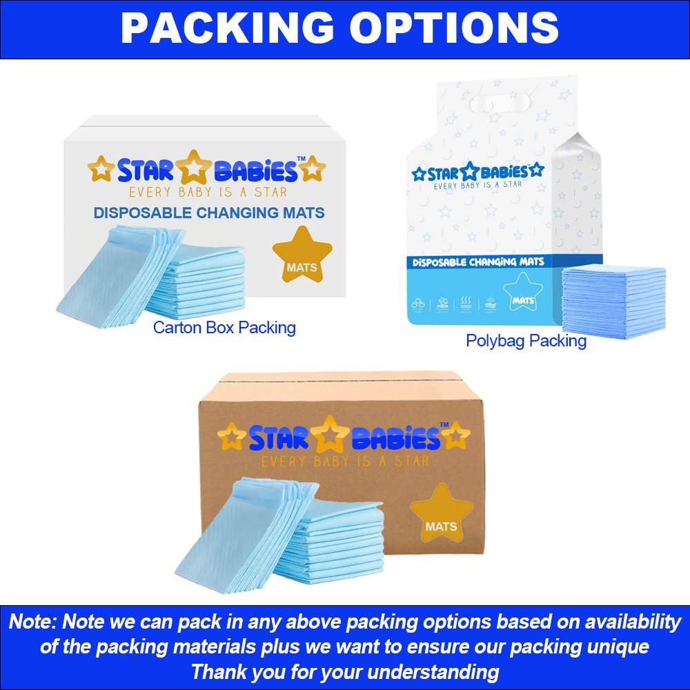 Star Babies - Disposable Changing Mats - 30 Pcs - White