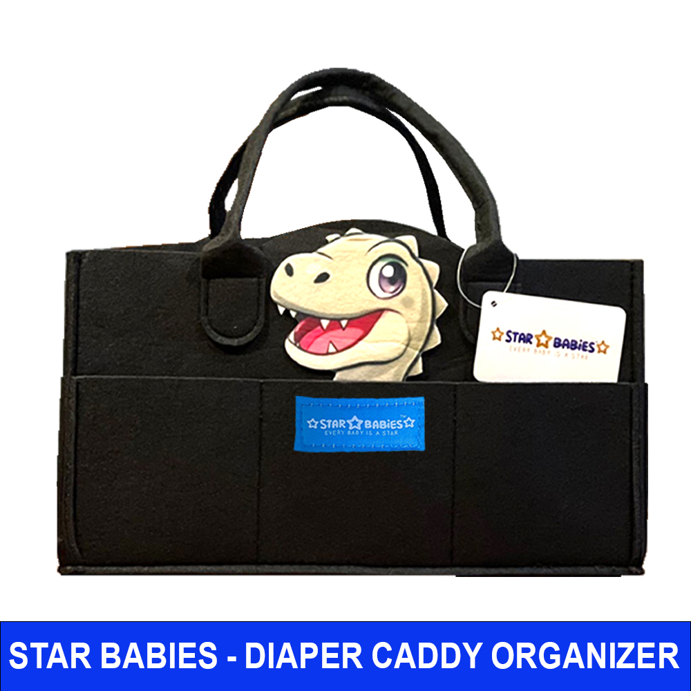 Star Babies - Caddy Diaper Bag Organizer - Dino - Black