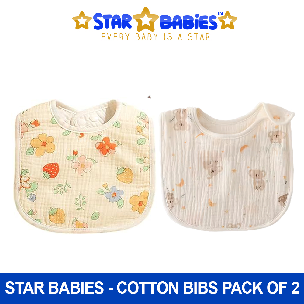 Star Babies - Cotton Bibs - Pack of 2 - Multicolor