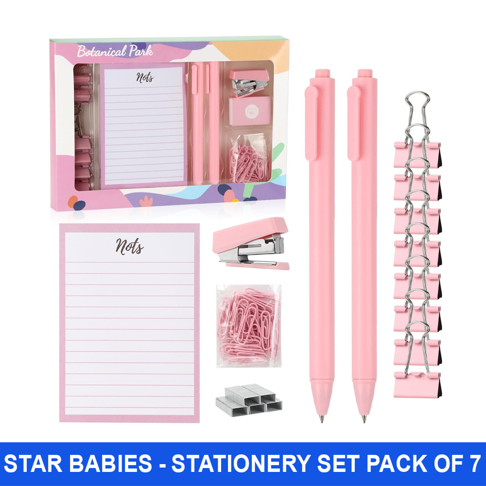 Star Babies - Stationery Set - Pack of 7 - Pink