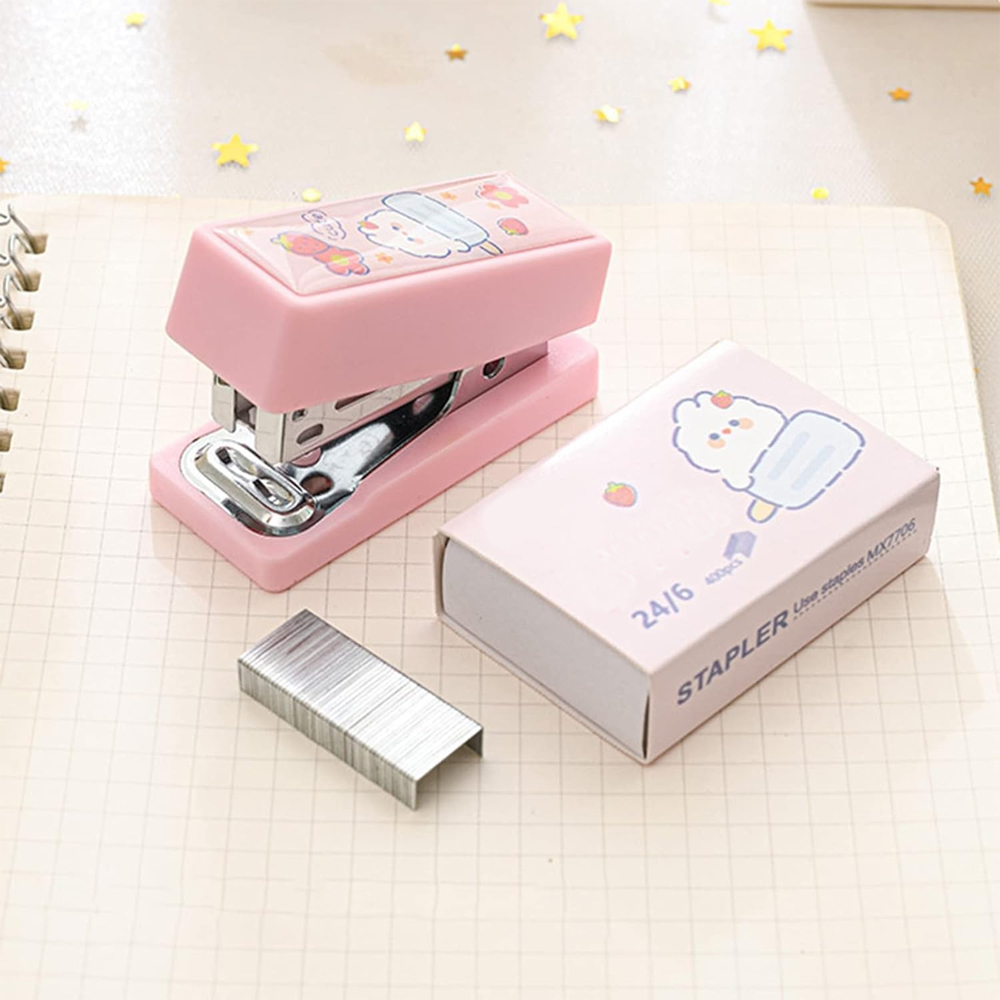 Star Babies - Cartoon Mini Stapler With 400 Staples - Green