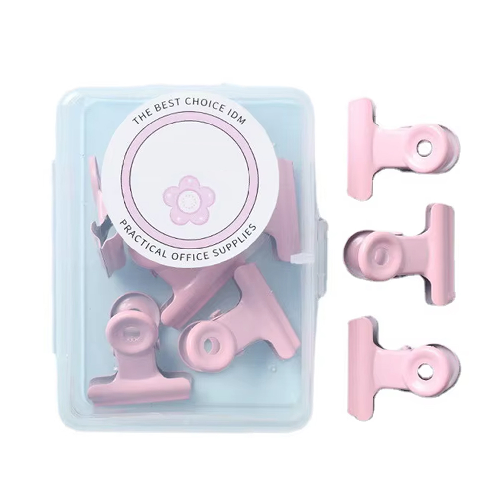 Star Babies - Plastic Binder Clip - 8 Pcs - Pink