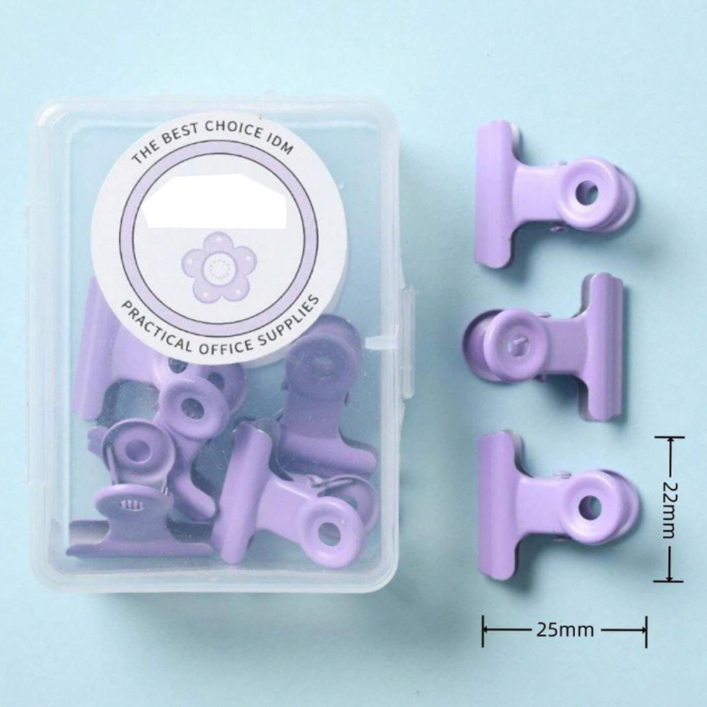 Star Babies - Plastic Binder Clip - 8 Pcs - Purple