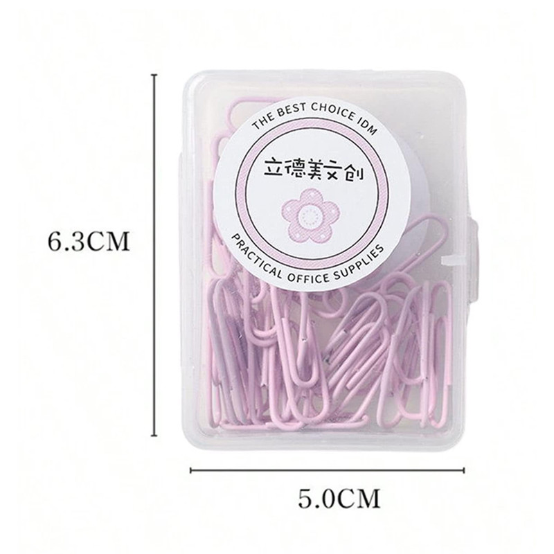 Star Babies - Macaron Paper Clips With Storage Box - Pink - 50 Pcs