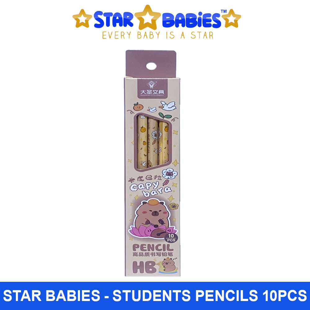 Star Babies - Cute Cartoon Patterned Student Pencils - 10 Pcs