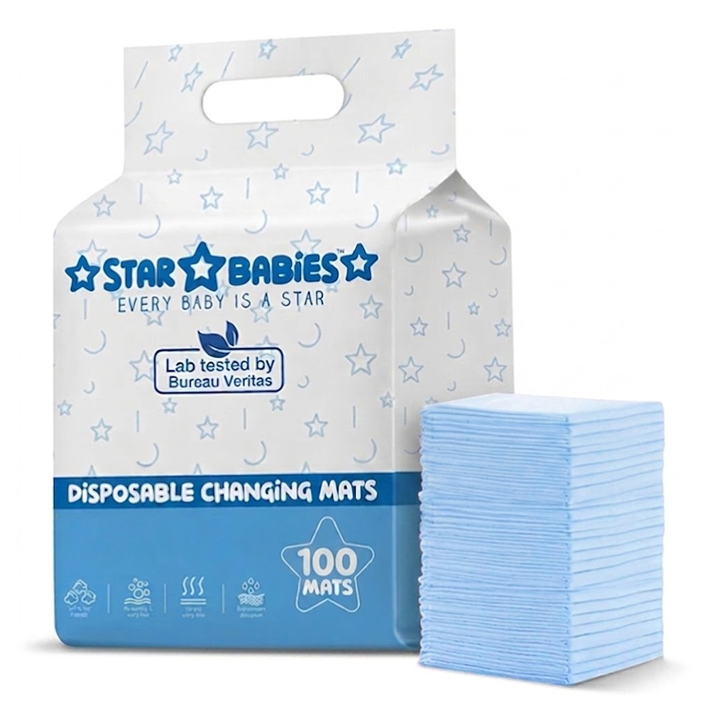 Star Babies - Baby Disposable Changing Mats Variety Pack - 100 Pcs
