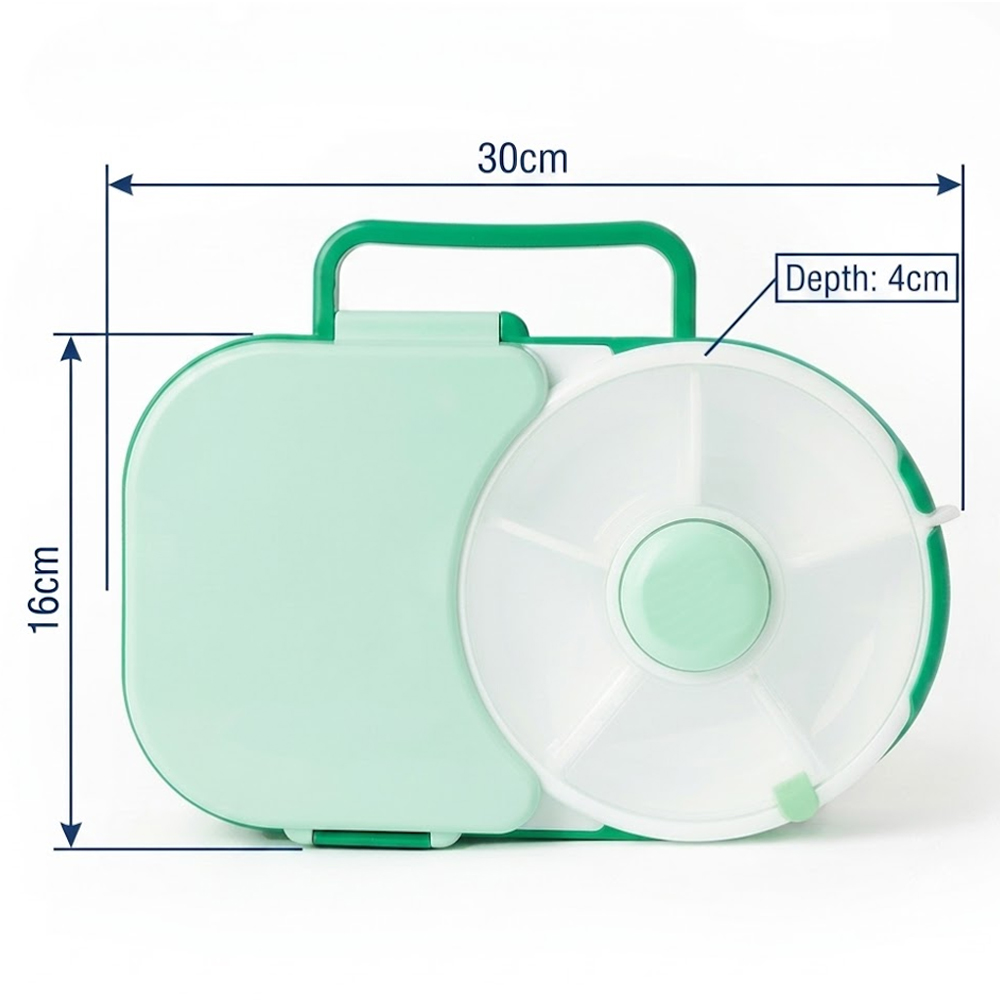 Star Babies - 8 Compartment Spinner Lunch Box And Jungle Water Bottle - Green - 500 ml