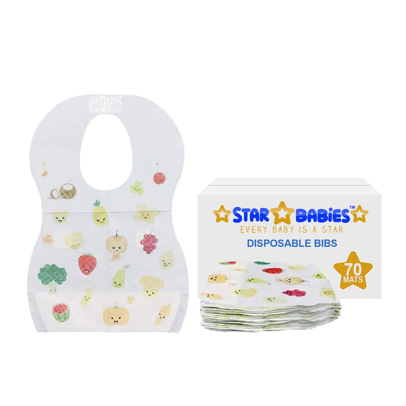 Star Babies - Disposable Bibs - Fruits - Pack of 70