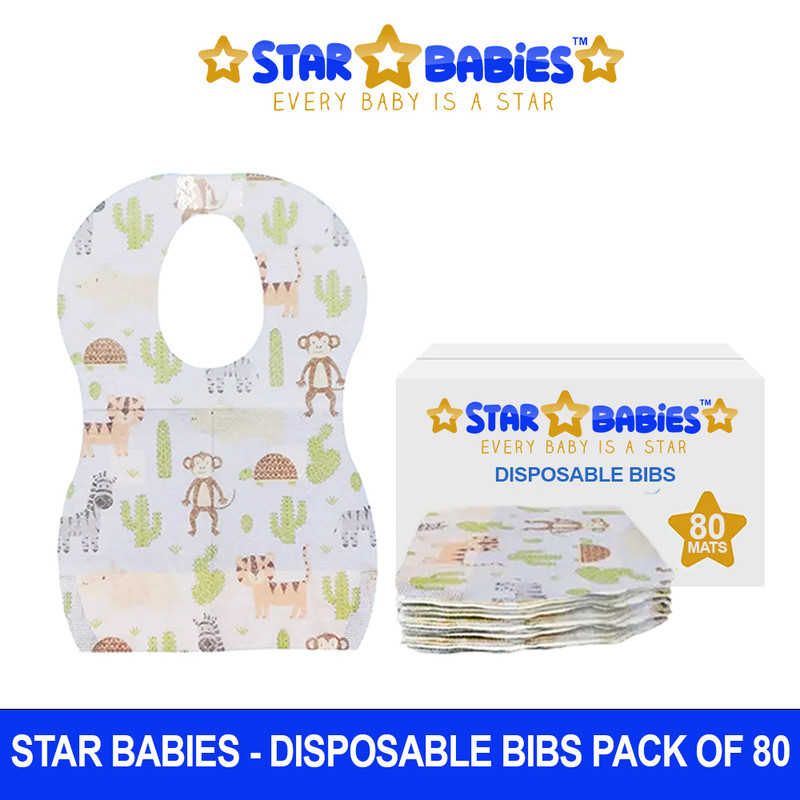 Star Babies - Disposable Bibs - Animal - Pack of 80