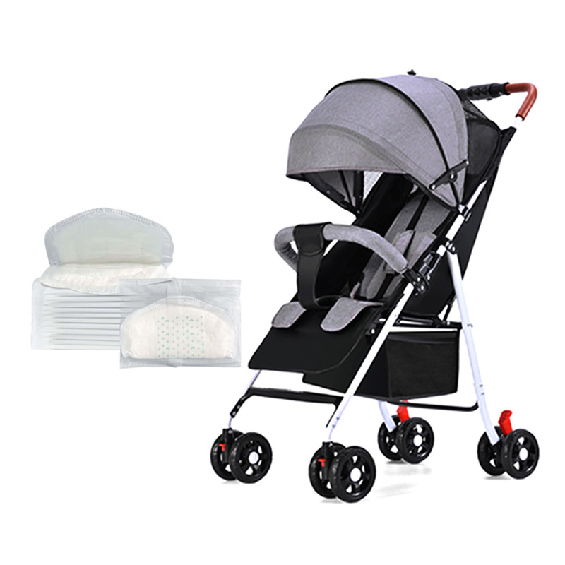 Star Babies Lightweight Portable Infant Stroller With Free 25-pcs Disposable Breast Pad - Grey