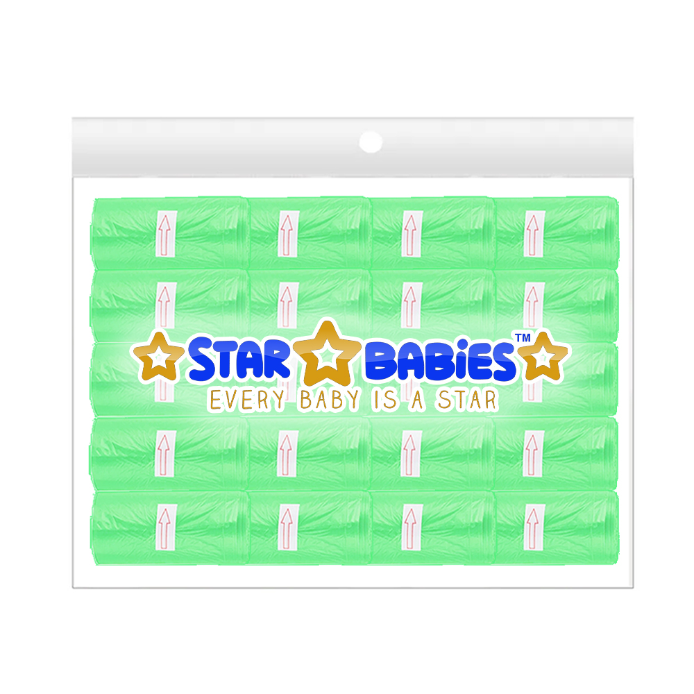 Star Babies - Scented Nappy Bags Pack Of 20 - 300s - Light Green
