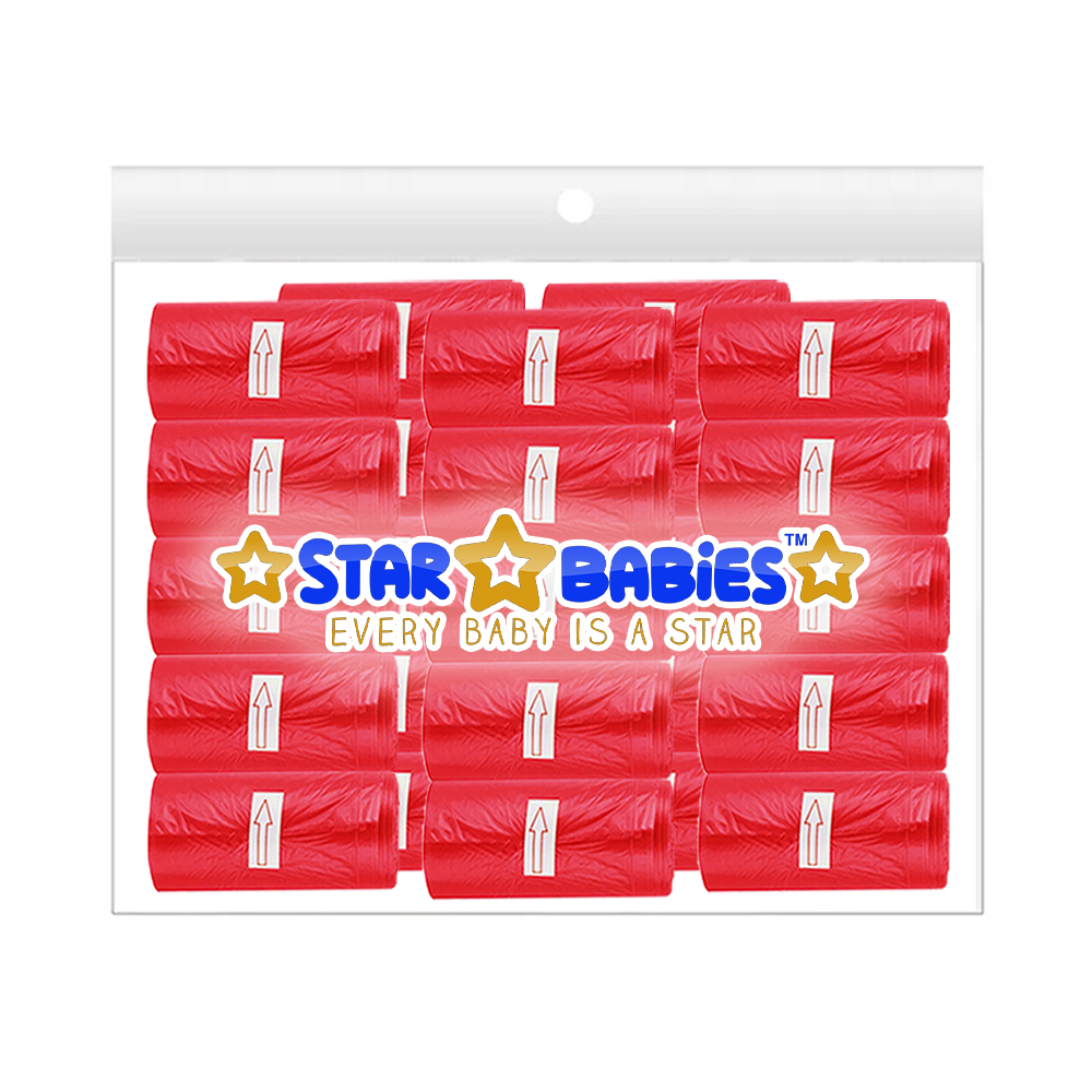 Star Babies - Scented Nappy Bags Pack Of 25 - 375s - Red