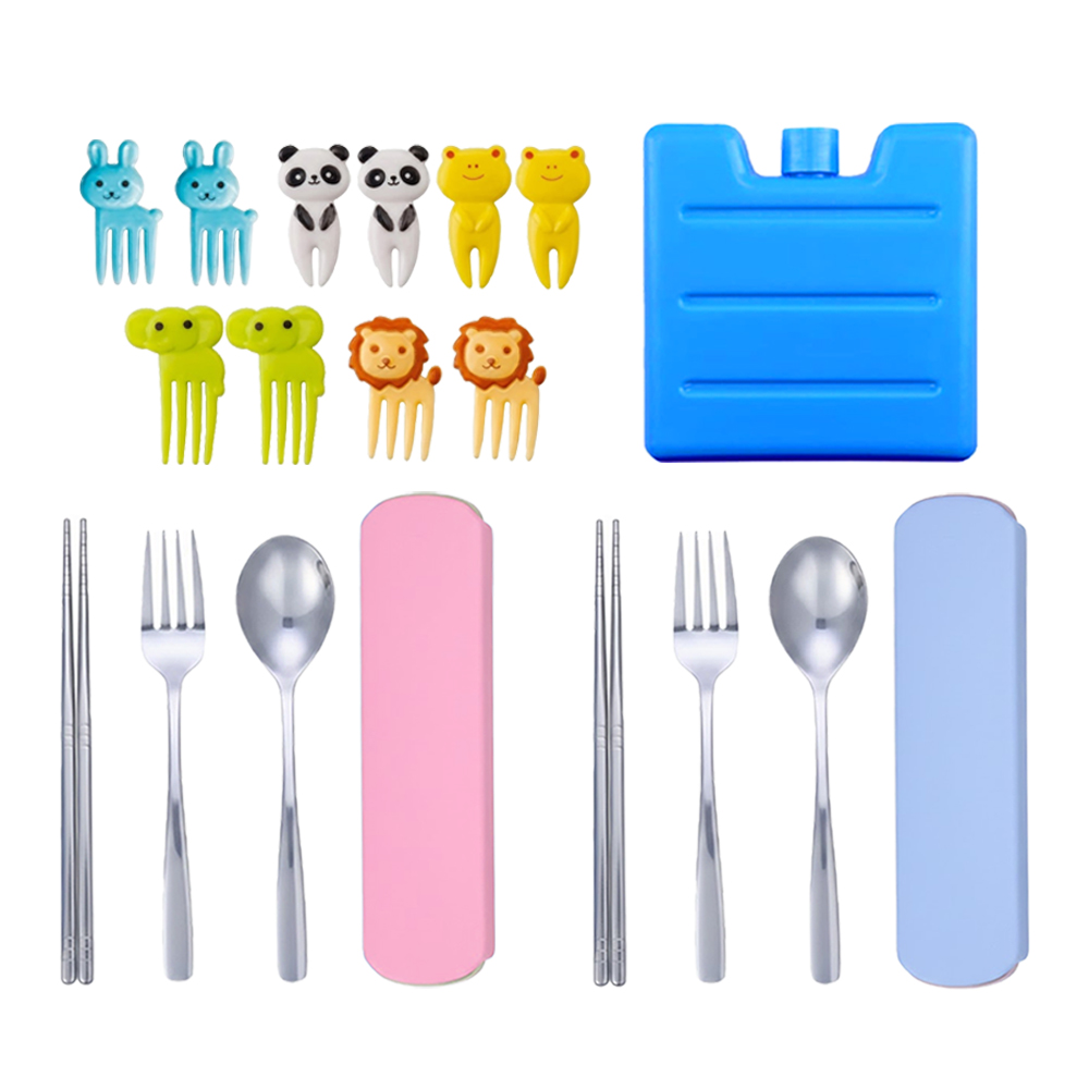 Star Babies - Cutlery Set With Fruit Picks & Ice Pack Set - Pack Of 4