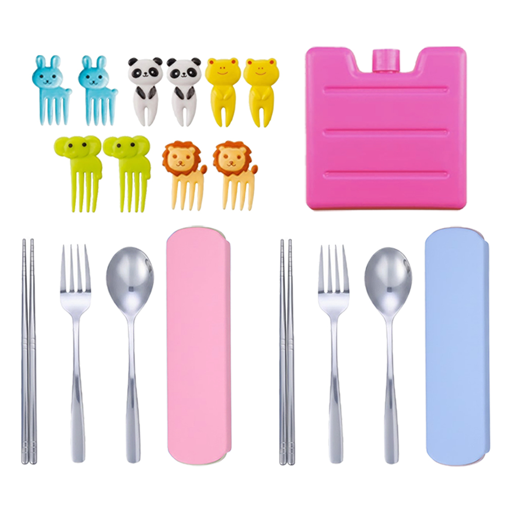 Star Babies - Cutlery Set With Ice Pack & Fruit Picks Set - Pack Of 4