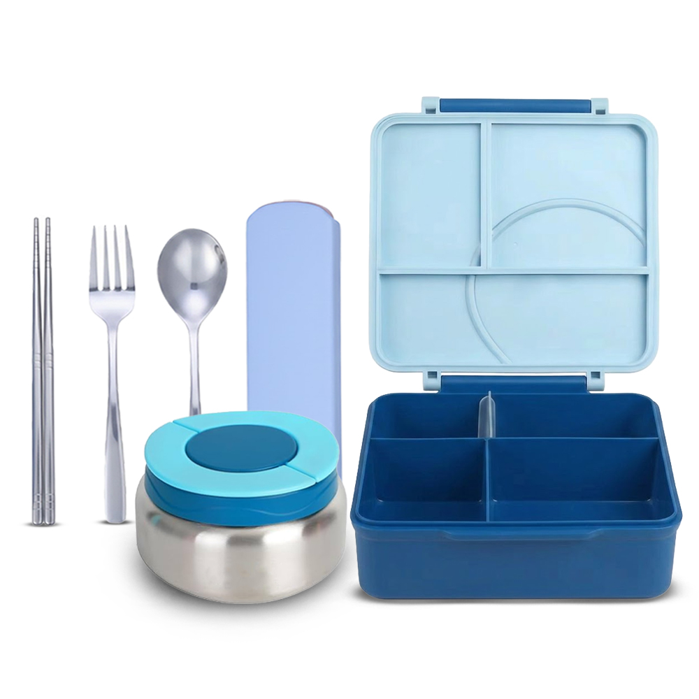 Star Babies - 3 Compartment Bento Lunch Box With Food Jar & Cutlery Set