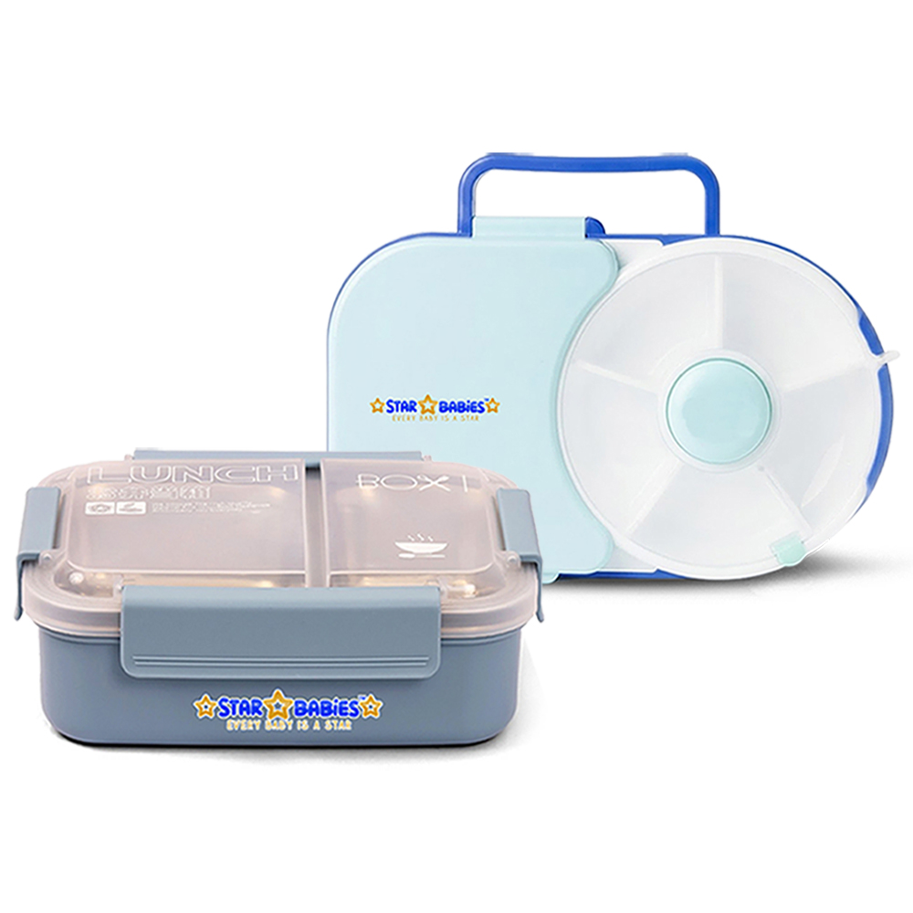 Star Babies - Kids Multi-Compartment Bento Lunch Box Set - 2 Pcs