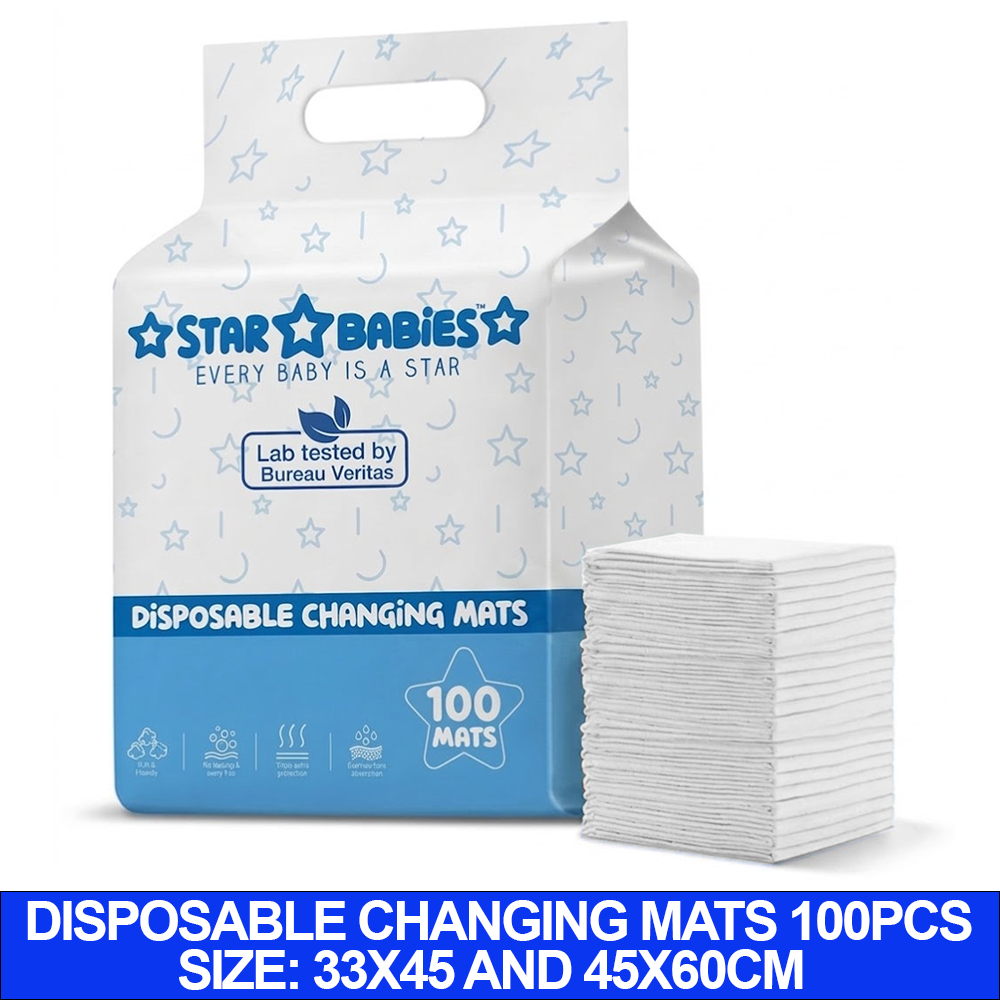 Star Babies - Disposable Baby Changing Mats - Pack of 100