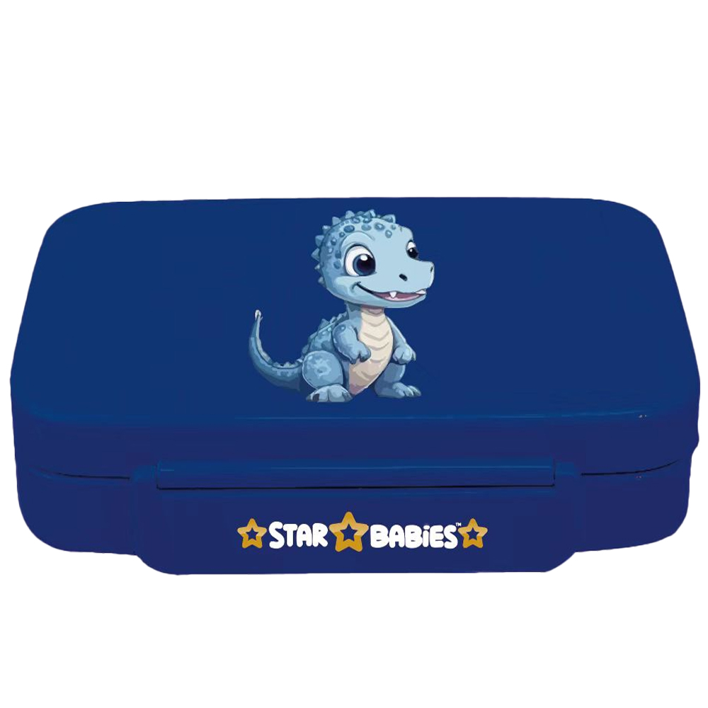 Star Babies - Bento Lunch Box With 4 Compartments - Dino - Navy Blue
