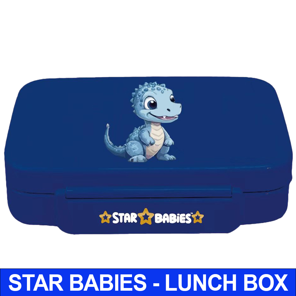 Star Babies - Bento Lunch Box With 4 Compartments - Dino - Navy Blue