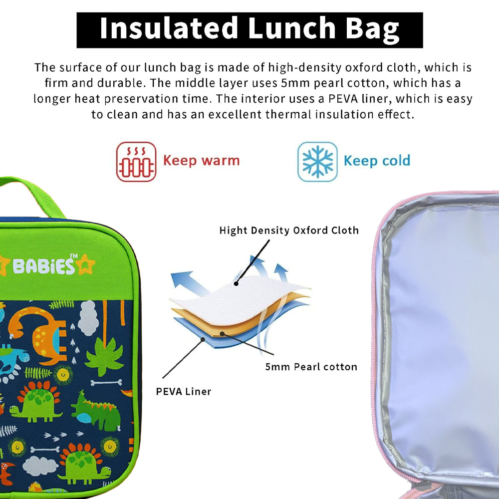 Star Babies - Bento Lunch Bag & Stainless Steel Water Bottle Set - Jungle - 2 Pcs