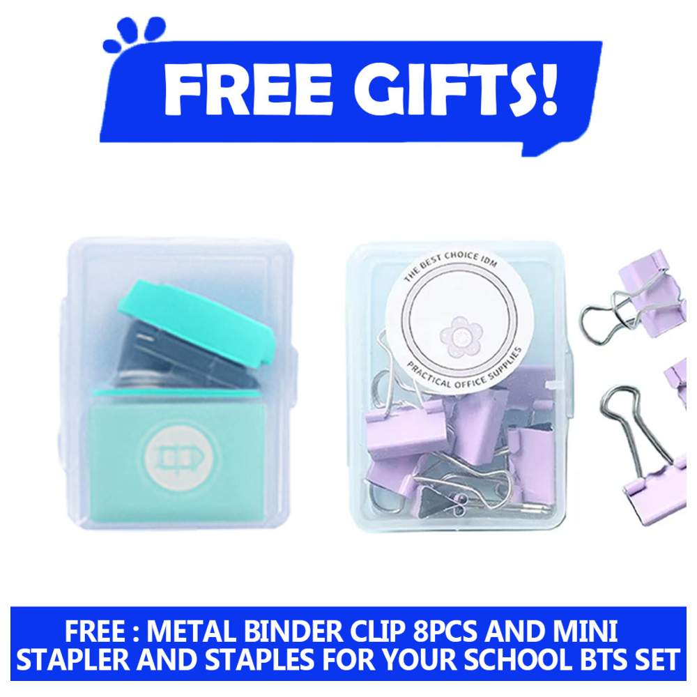 Star Babies - Mermaid Lunch Box & Water Bottle - 500ml with Free Stapler, Binder Clip