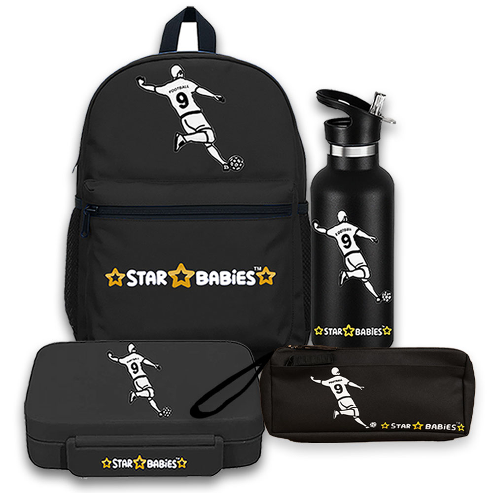 Star Babies - School Backpack, Bento Lunch Box With Stainless Steel Water Bottle & Pencil Case Set - Multicolor - 4 Pcs
