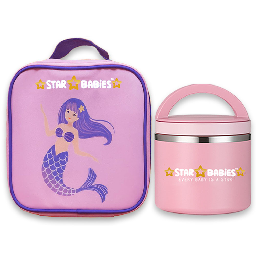 Star Babies - Food Jar & Insulated Bento Lunch Bag Set - Little Mermaid - 2 Pcs