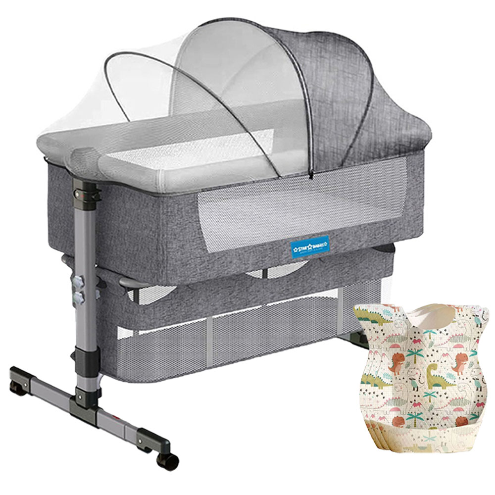 Star Babies Bedside Crib With Disposable Bibs - Pack Of 25