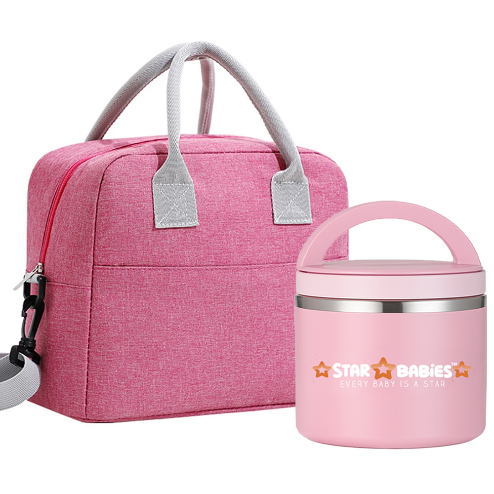 Star Babies - Insulated Lunch Bag With Stainless Steel Food Jar - Pink