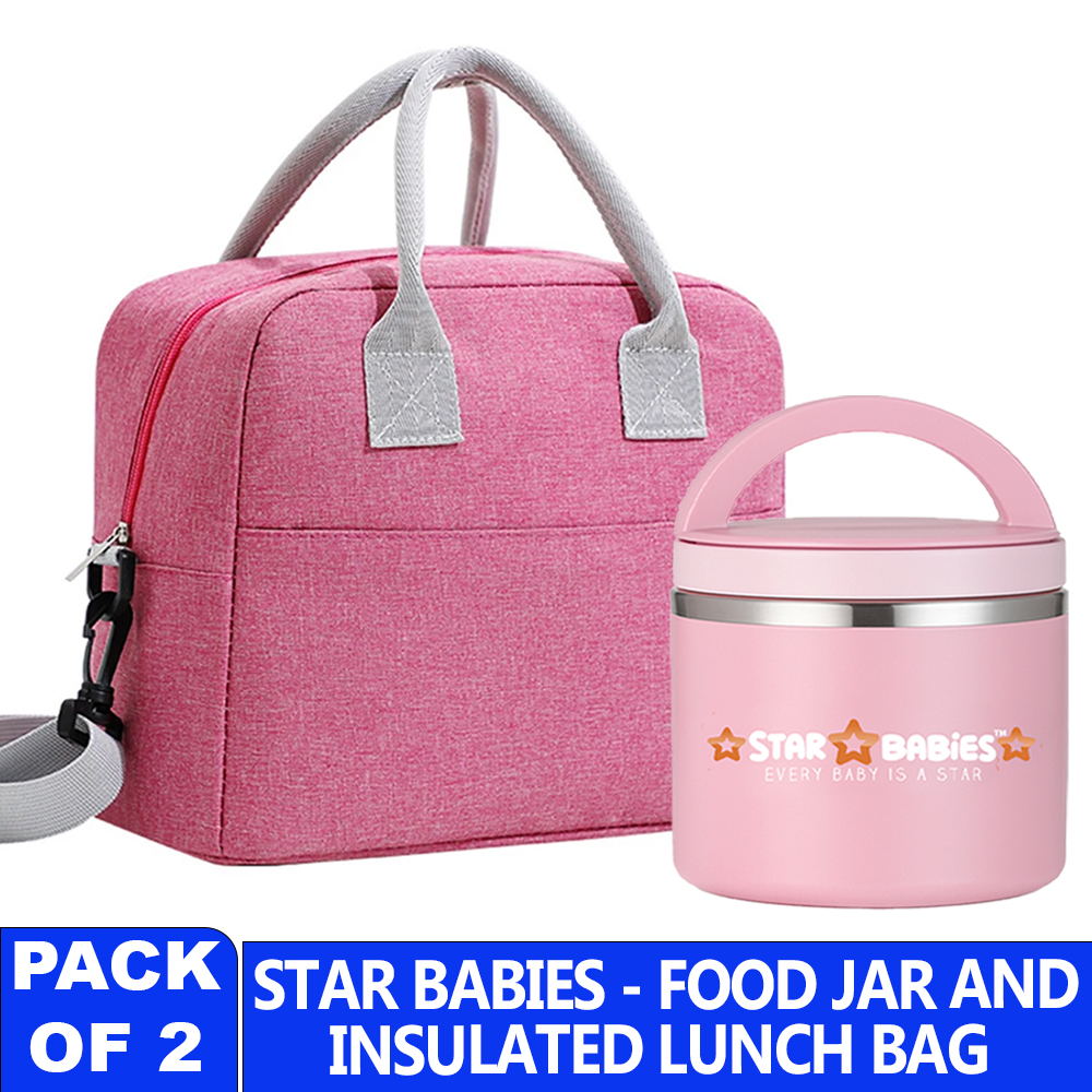 Star Babies - Insulated Lunch Bag With Stainless Steel Food Jar - Pink