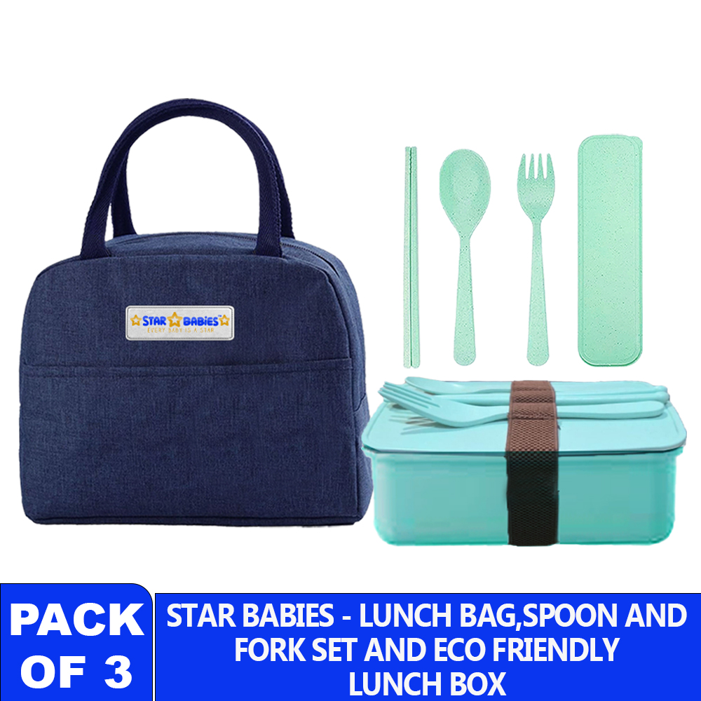 Star Babies - Insulated Lunch Bag With Lunch Box And Cutlery Set - 6 Pcs