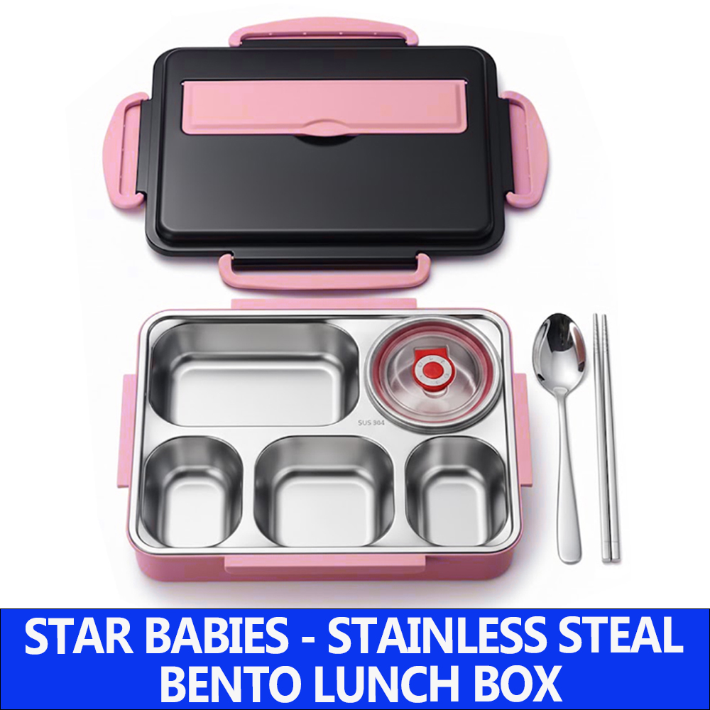 Star Babies - Stainless Steel Bento Lunch Box With 5 Compartments - Multicolor