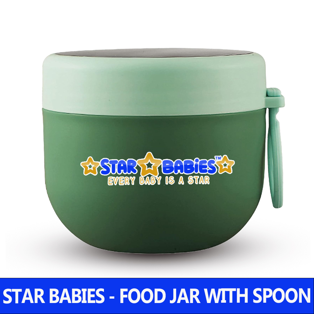 Star Babies - Stainless Steel Food Jar With Spoon - Multicolor