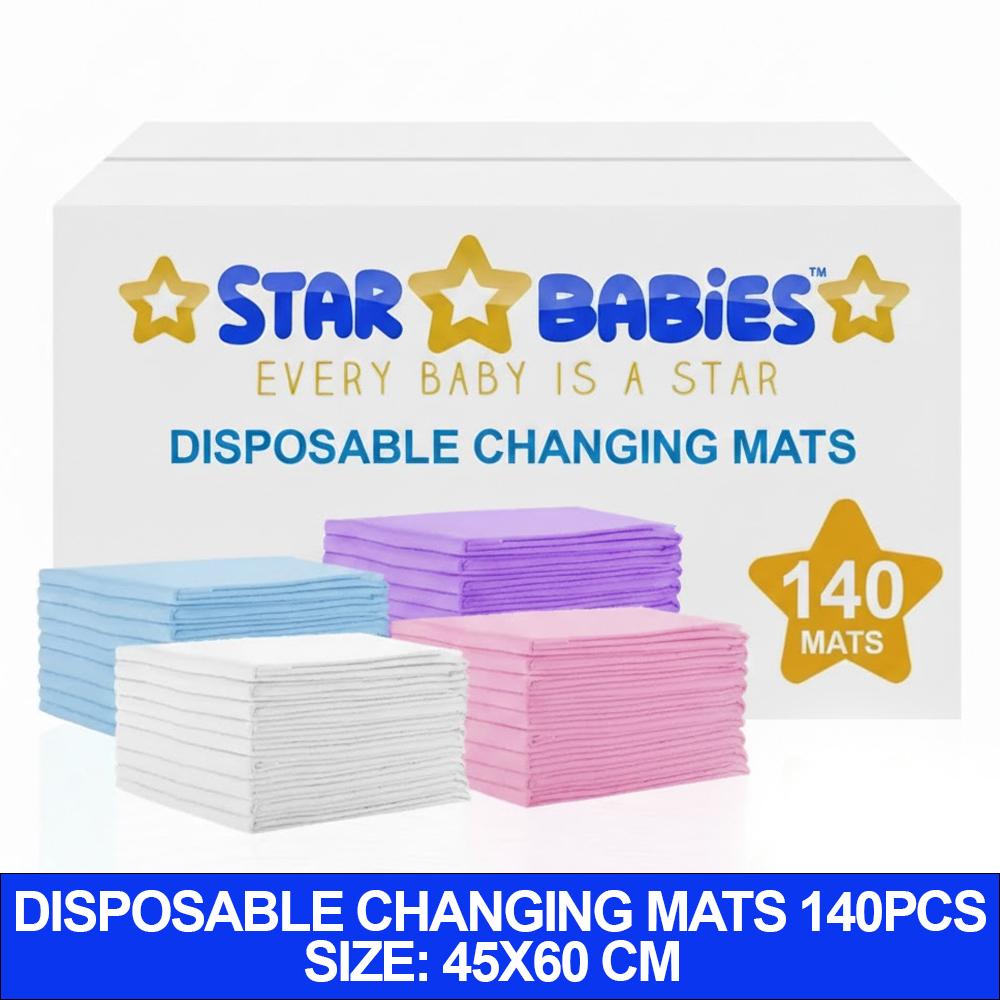 Star Babies Disposable Changing Mats - Multicolor - Large - 140 Pcs