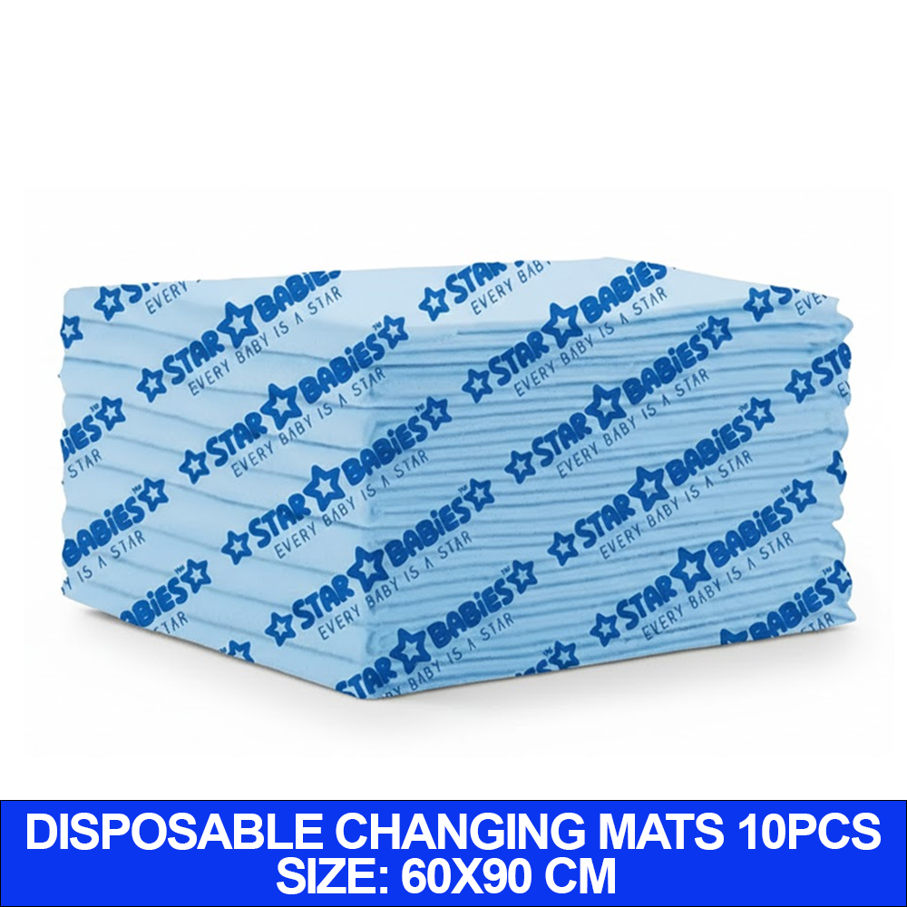 Star Babies - Disposable Changing Mats 60cm X 90cm - Blue - 10 pcs