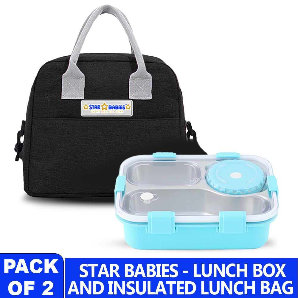 Star Babies Bento Lunch Box With Insulated Lunch Bag - Pack Of 2