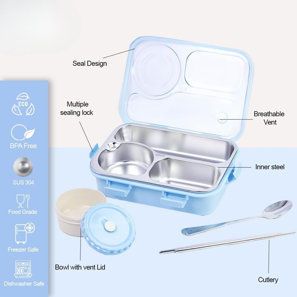 Star Babies Bento Lunch Box With Insulated Food Jar & Cutlery Set - Pack Of 3