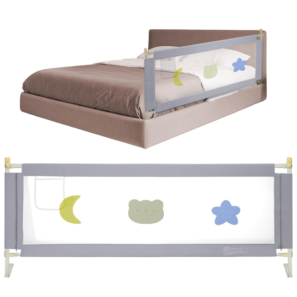Star Babies - Baby Bed Rail Guard - Grey