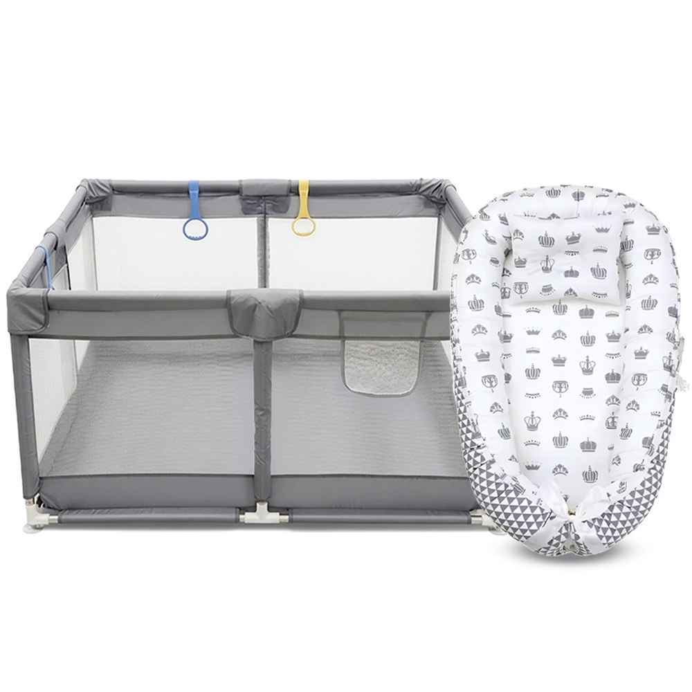 Star Babies - Baby Nest Lounger Pod & Playpen - Grey