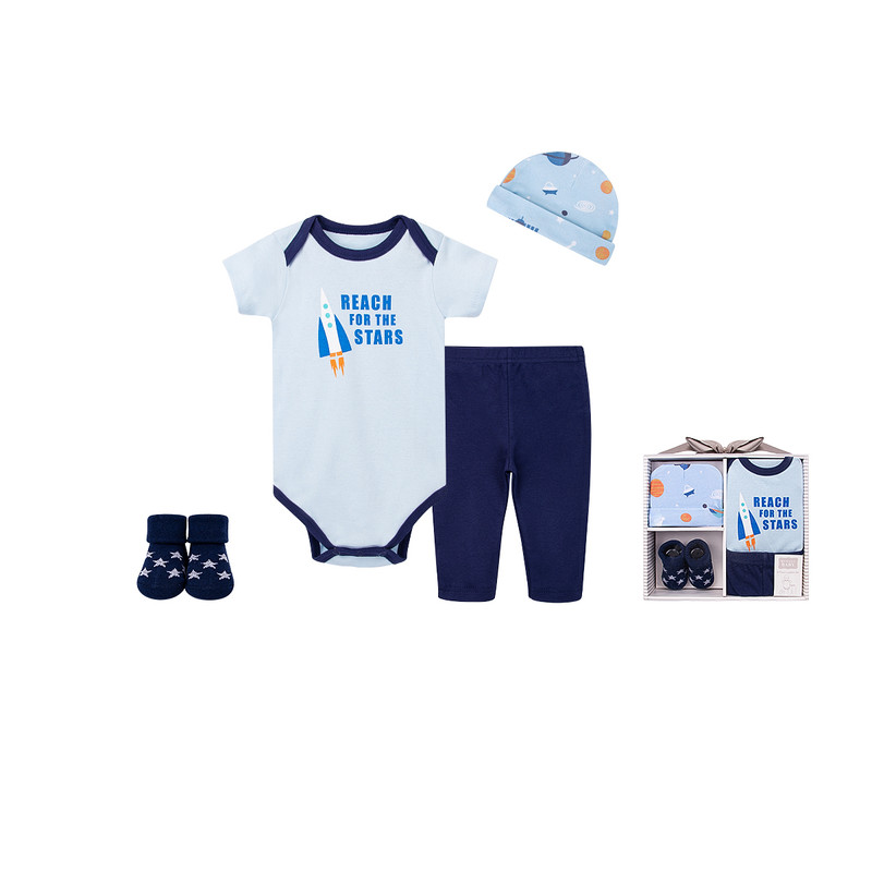 Factory Price 6pc-Set Reach for the Stars Kids Wear Gift - Navy Blue