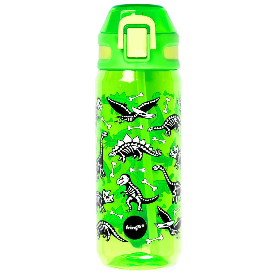 Fringoo - Straw Bottle 650 ml- Dinosaur Lunch Time