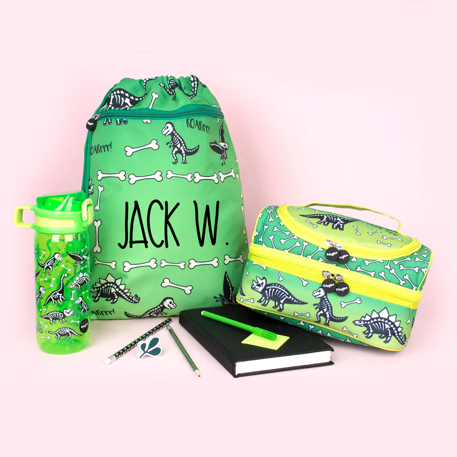 Fringoo - Straw Bottle 650 ml- Dinosaur Lunch Time