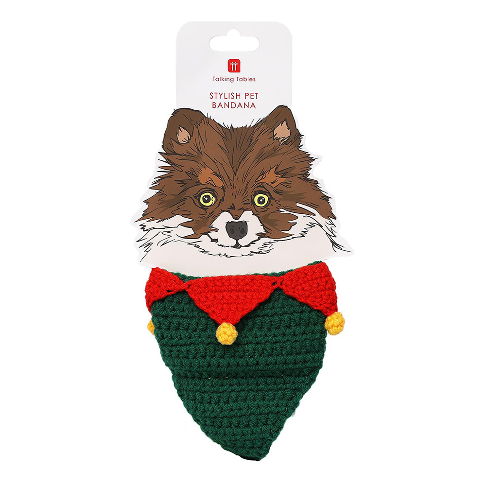 Talking Tables - Botanical Pet Christmas Crochet Bandana