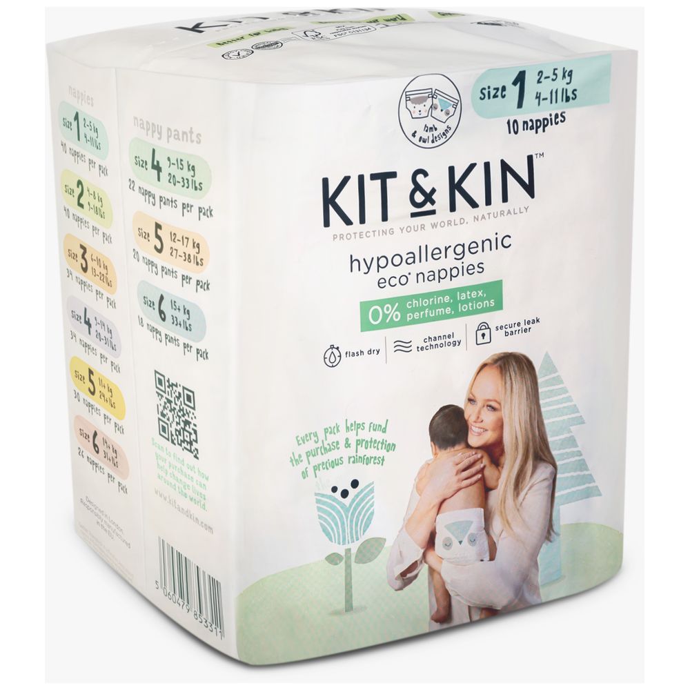 Kit & Kin - Nappies Size 1 2-5kg Half Pack 10Pcs