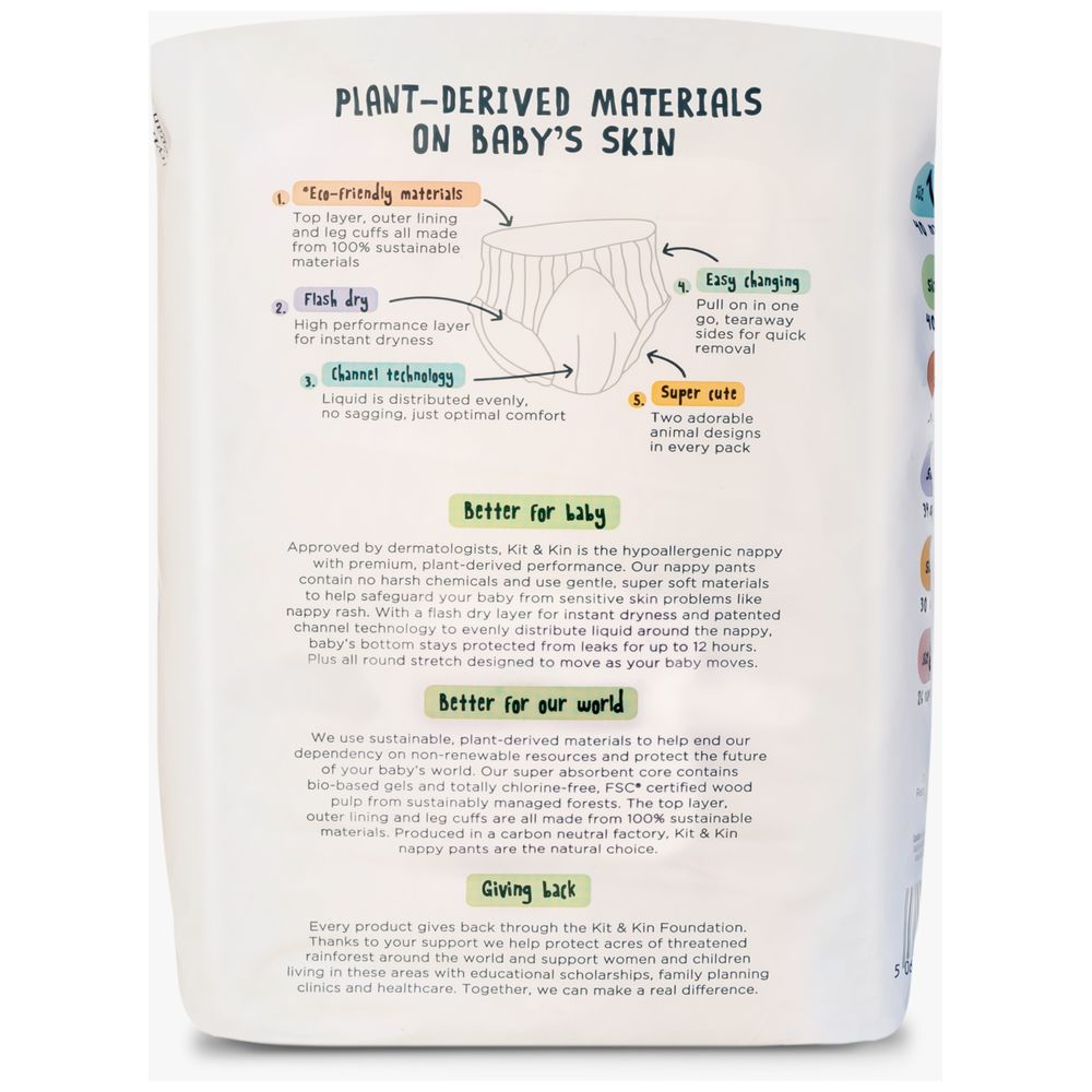 Kit & Kin - Hypoallergenic Eco Nappies - Size 5 - 11 Plus kg - 10 Pcs